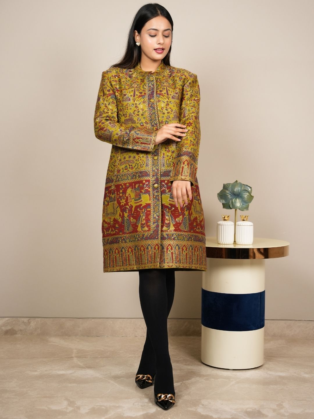 Earthy Grace: The Olive Traditional Coat