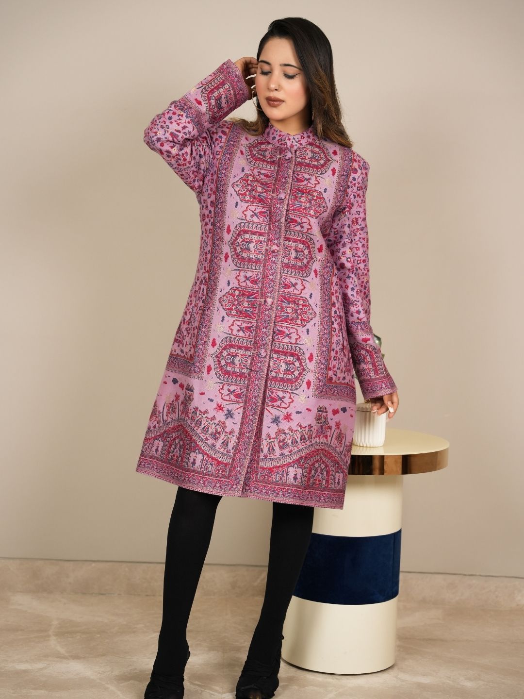 Timeless Charm: The Onion Pink Long Coat