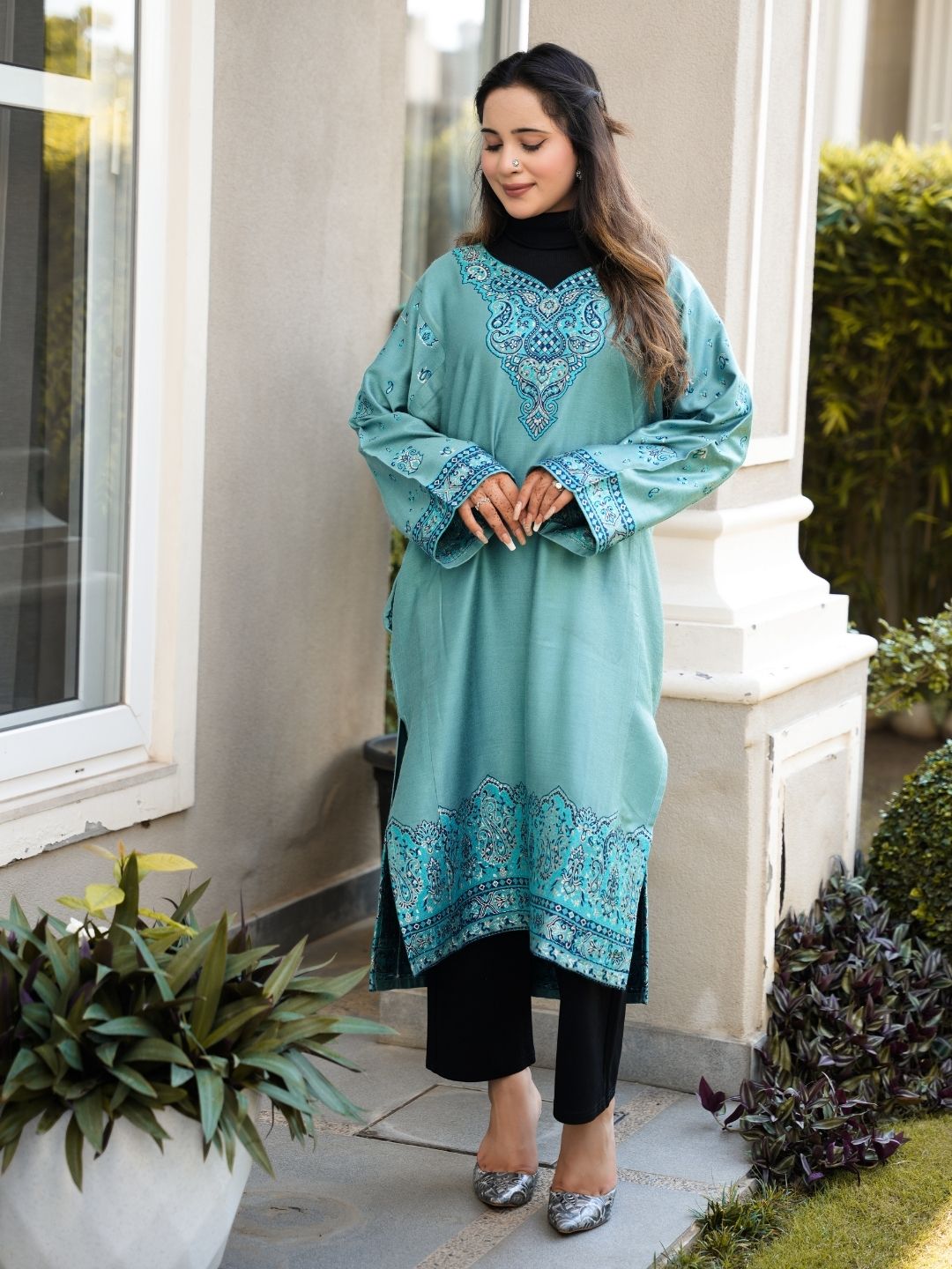 Pure Mid Blue Kashmiri Phiran